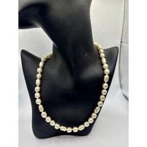 White Freshwater Baroque Pearl Necklace Bridal Formal